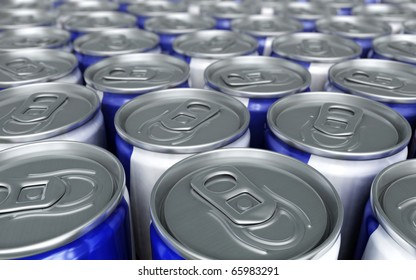 Energy Drinks Cans close-up