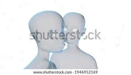 Similar – Man and woman face each other