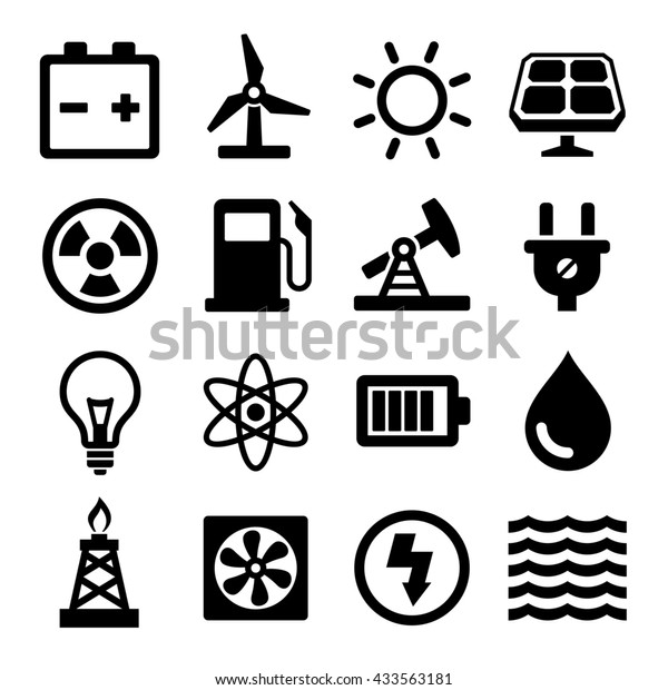 Energy Icons Set Stock Illustration 433563181 | Shutterstock