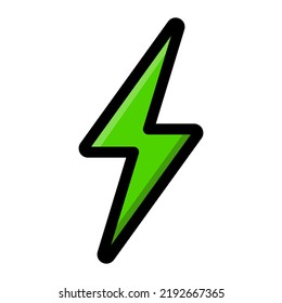 Energy Lightning Outline Icon. Lightning Bolt Line Illustration