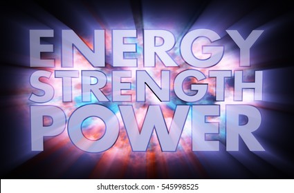 Energy Strength Power Words Light Effects Stock Illustration 545998525 ...