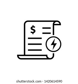 Energy Utility Bill Icon. Clipart Image Isolated On White Background