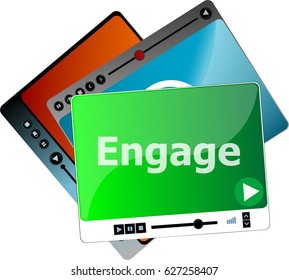 Engage. Video media player set for web, minimalistic design - Powered by Shutterstock