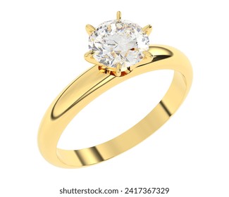 Engagement ring isolated on background. 3d rendering - illustration