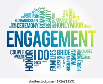 Engagement word cloud collage, concept background - Powered by Shutterstock