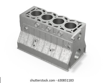 Engine Block 3d Rendering