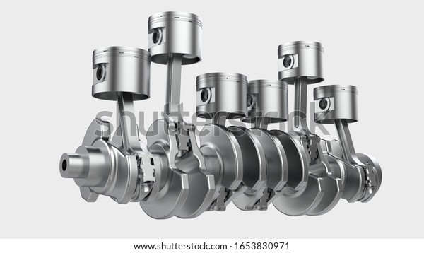 Engine Crank Shaft Isolated On Background Stock Illustration 1653830971