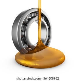 Engine Oil Stream Flows To The Bearing. 3d Render.