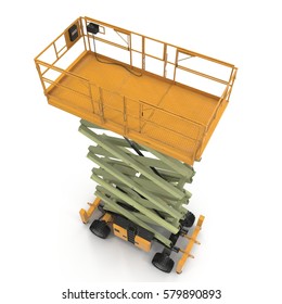 Engine Powered Scissor Lift On White Stock Illustration 579890893 ...