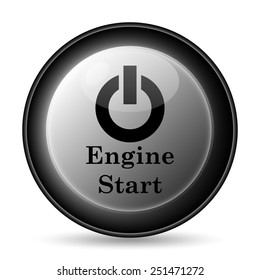 Engine Start Icon. Internet Button On White Background. 