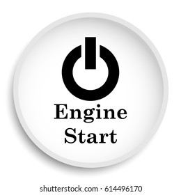 Engine Start Icon. Engine Start Website Button On White Background.