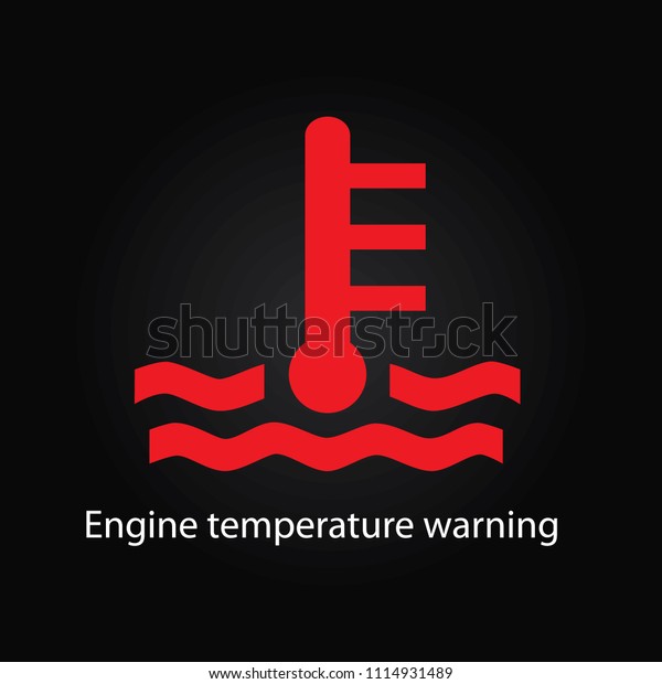 Engine Temperature Warning Light Stock Illustration 1114931489