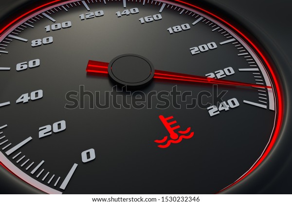 Engine Temperature Warning Light On Car Stock Illustration 1530232346 ...
