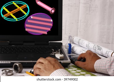 Engineer doing a 3d model review in his design - many uses in oil & gas industry. - Powered by Shutterstock