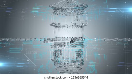 Engineering Design For Aeronautical Aerospace Industry Technology Development - 3D Illustration Rendering