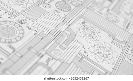 Engineering industrial background.Technical drawing .Technology banner.	
