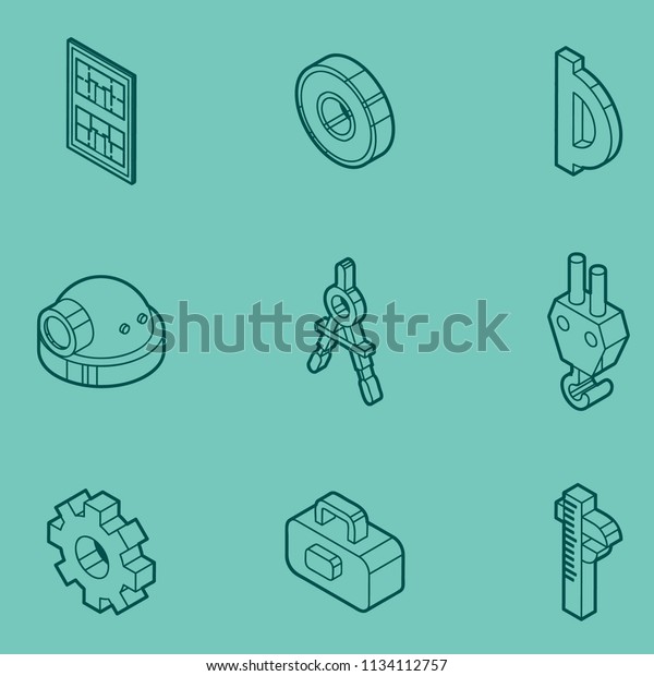 Engineering\
outline icons. Construction Engineer.\
