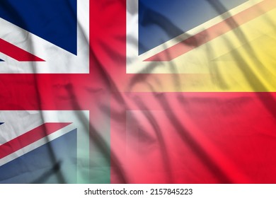 England and Benin state flag international relations BEN GBR symbol country Benin England patriotism. 2d image