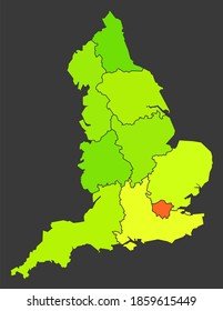 England Population Heat Map As Color Density Illustration