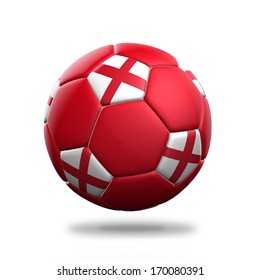 England Soccer Ball Isolated White Background