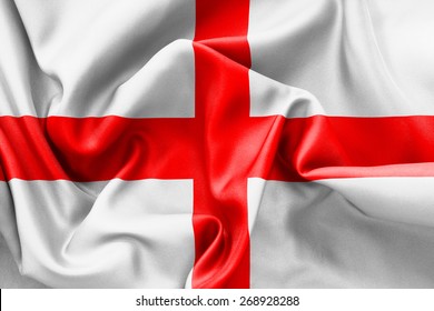 England St Georges Cross Flag Texture Crumpled Up With Light And Shadows