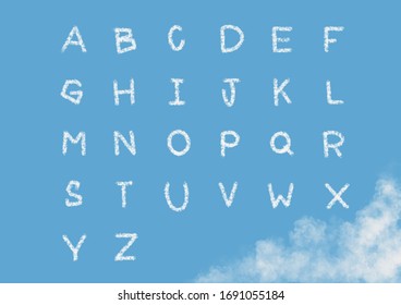 English Alphabet Cloud Text Font Stock Illustration 1691055184