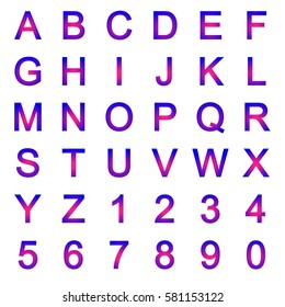 English Alphabet Pink Mixed Blue Colors Stock Illustration 581153122 ...