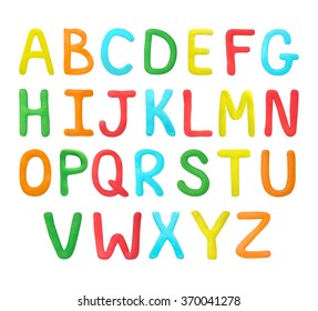English alphabet. Plasticine letters