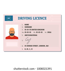 English driving license icon. Flat illustration of english driving license  icon for web.