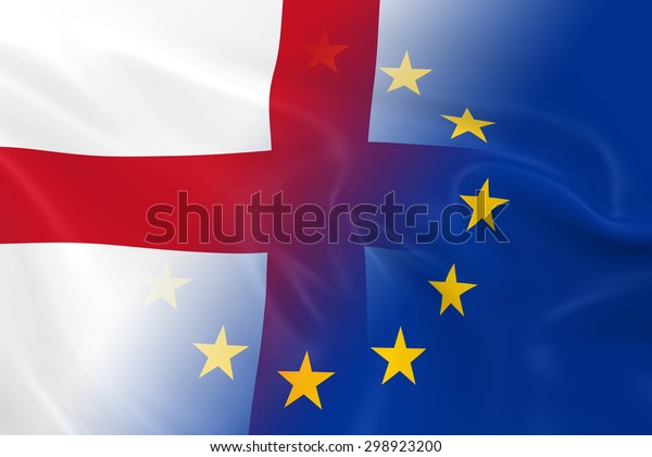 English and European\
Relations Concept Image - Flags of England and the European Union\
Fading Together