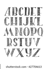 English Hand Drawn Font Z Calligraphy Stock Illustration 427704613 ...