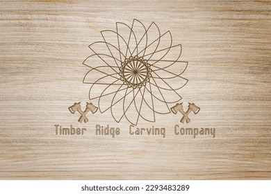 Engraved wood logo effect, botanical leaf template design for wellness business psd