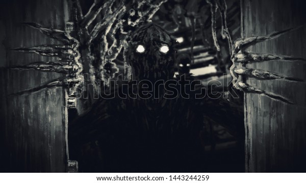 Enraged Zombie Monster Opens Bunker Doors Stock Illustration 1443244259 ...