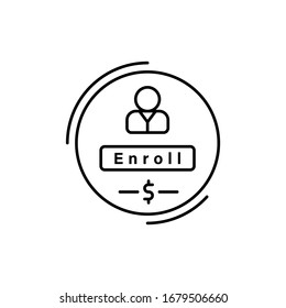 Enroll, User, Finance Icon. Simple Line, Outline Illustration Elements Of Business And Finance Icons For Ui And Ux, Website Or Mobile Application