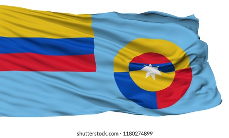 Ensign Of Colombian Air Force Flag, Isolated On White Background, 3D Rendering