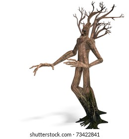 The Ent - Keeper Of The Forest. 3D Rendering With Clipping Path And Shadow Over White