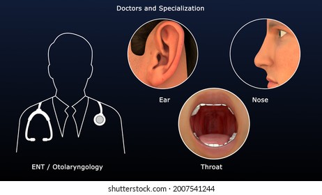 ENT Or Otolaryngology Doctor And Specialization 3D Illustration