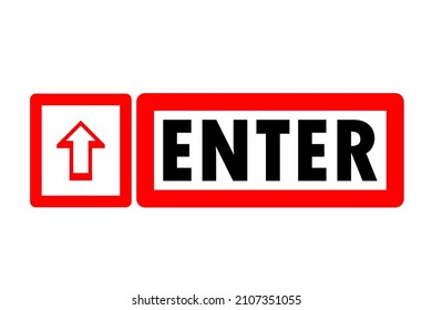 Enter (straight Arrow) Sign Isolated On White.