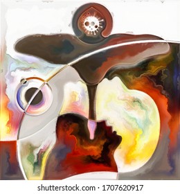 Enter the Virus series. Dramatic composition of black swan, human and viral silhouettes and planetary orbit on the subject of viral pandemic, death, dying, poetry and tragedies of life.