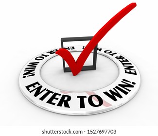 Enter To Win Contest Raffle Lottery Check Mark Box 3d Illustration