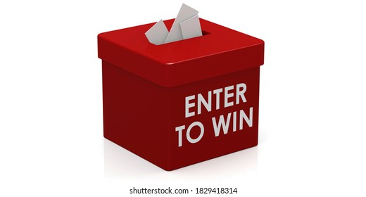 Enter To Win On The Lucky Draw Box, 3D Rendering