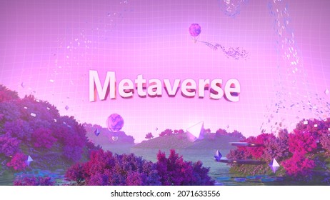 Entering The Metaverse, A Virtual World For Work And Play. 3D Illustration