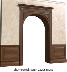 Entrance Arched Doorway Opening Classic Wall Paneling
Door Portal 3D Illustration