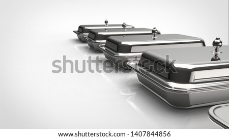 Entree dish multiple angled right 3d rendering