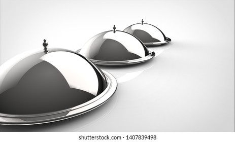 Entree dish multiple left 3d rendering