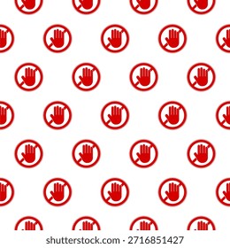 Entry prohibited stop seamless pattern isolated on white background