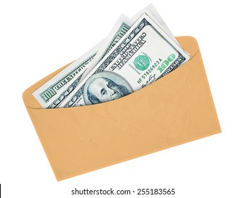 Envelope With Cash Dollars A Bribe Or The Fee 3d
