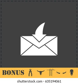 Envelope icon flat. Simple illustration symbol and bonus pictogram