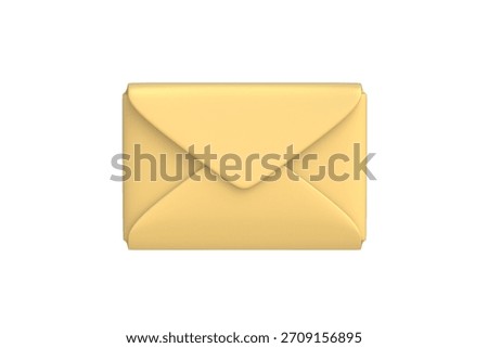 Envelope isolated on white background. Unread message. Email correspondence. Anonymous spam dispatch. Top view. 3d render