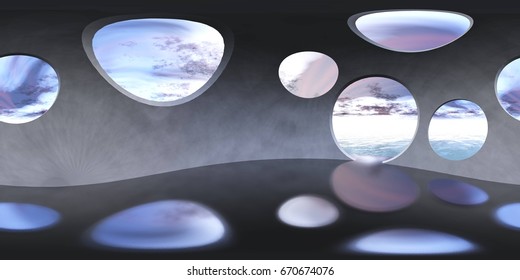 Environment Map. HDRI Map. Equirectangular Projection. Spherical Panorama. Abstract Background, Room, 3d Rendering